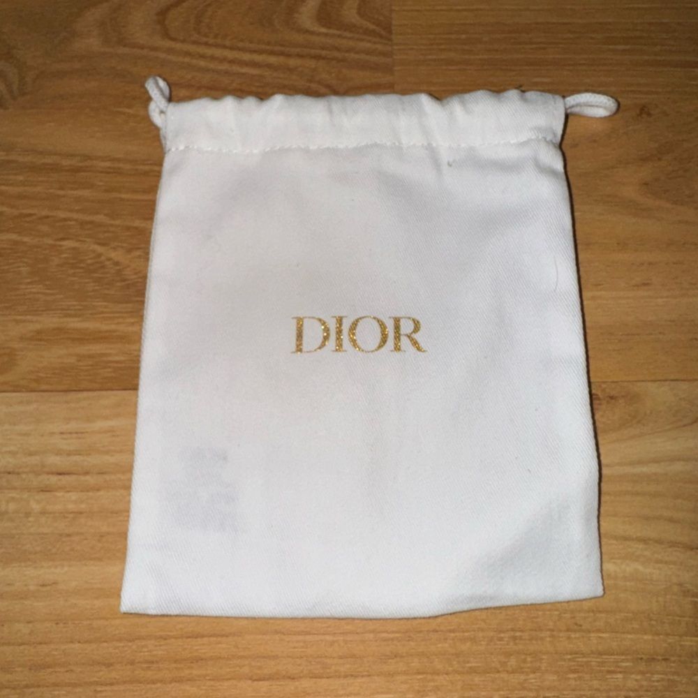 Dior White Pouch with Gold Logo